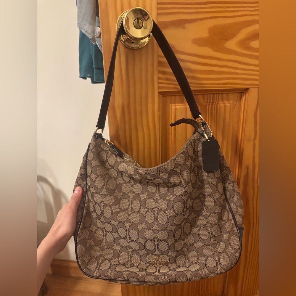 Coach Signature Canvas Shoulder Bag in Brown